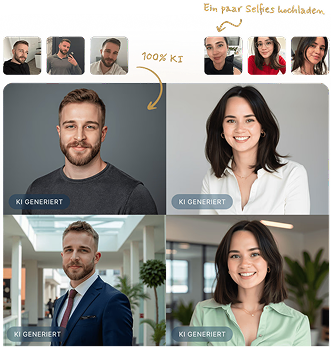 Mit KI erstellte Bewerbungsfotos